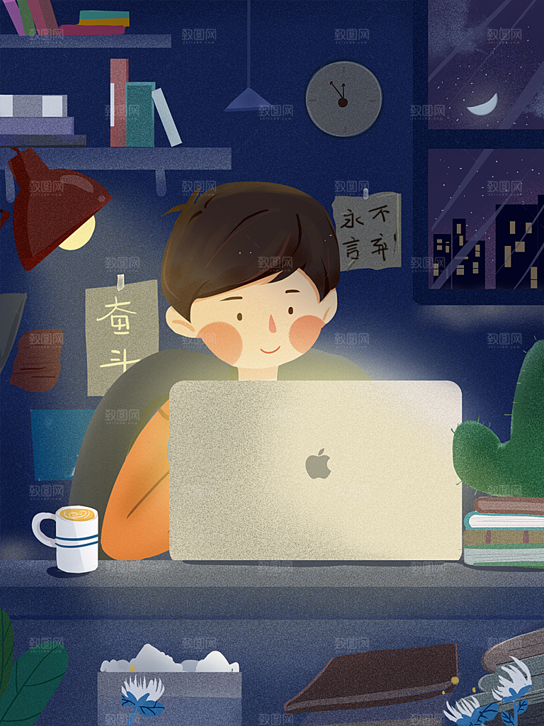 唯美学校校园开学高考加油插画海报
