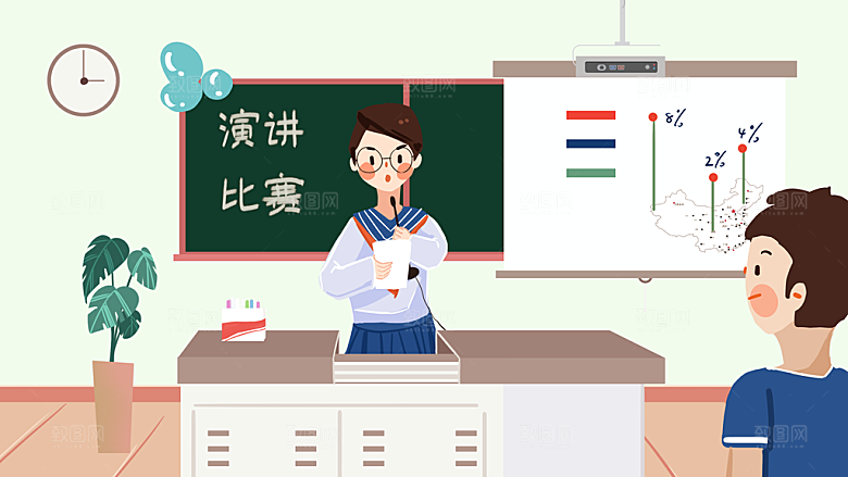 唯美学校校园开学高考加油插画海报