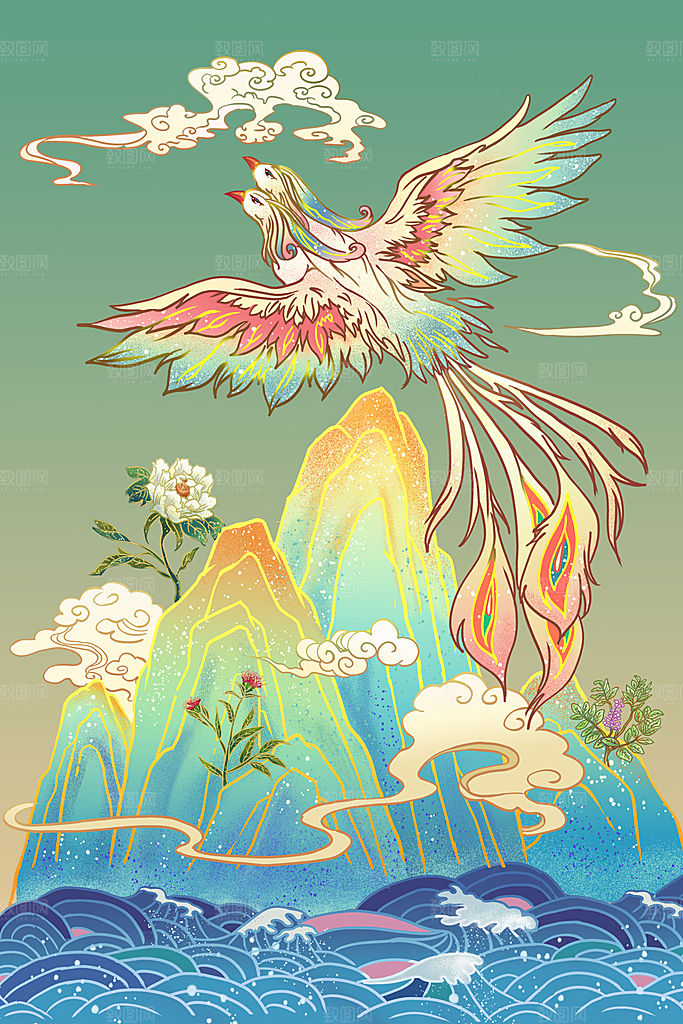 国潮风插画设计图国
