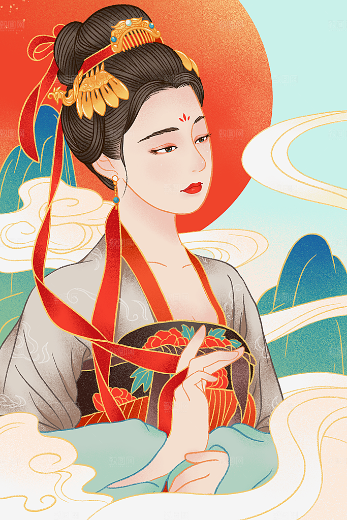国潮风插画设计图国