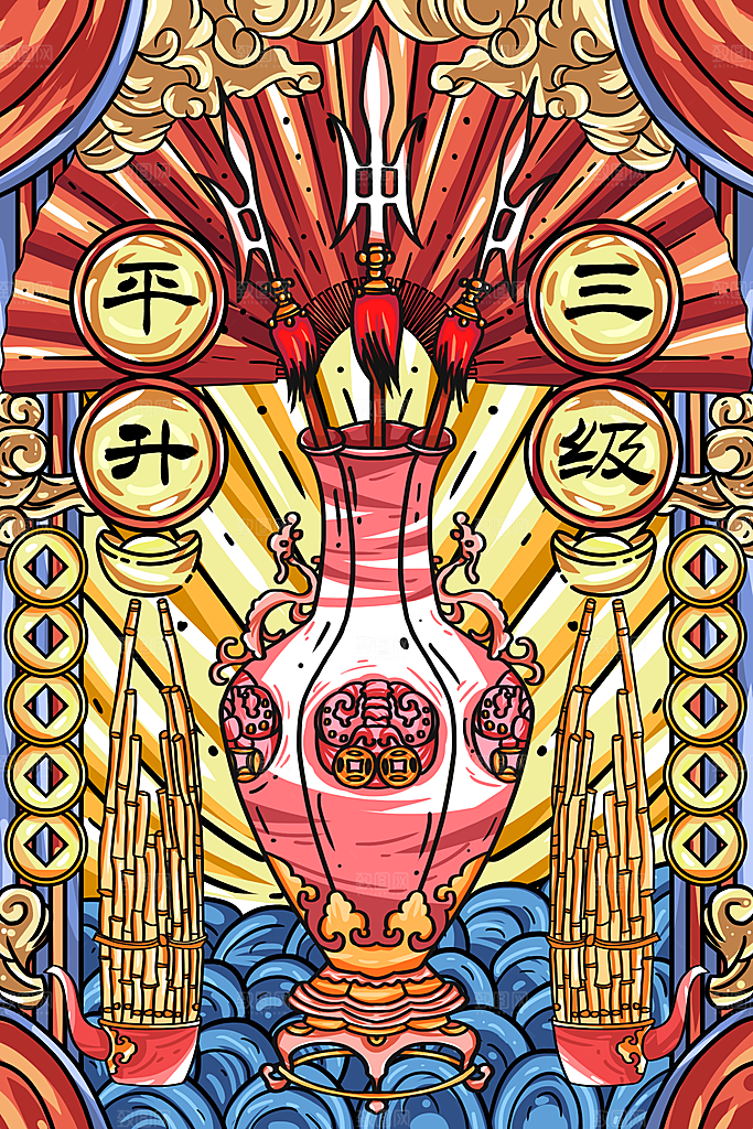 国潮风插画设计图国