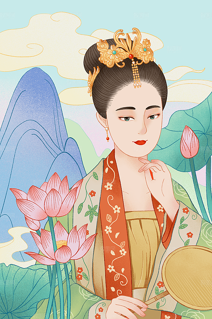 国潮风插画设计图国
