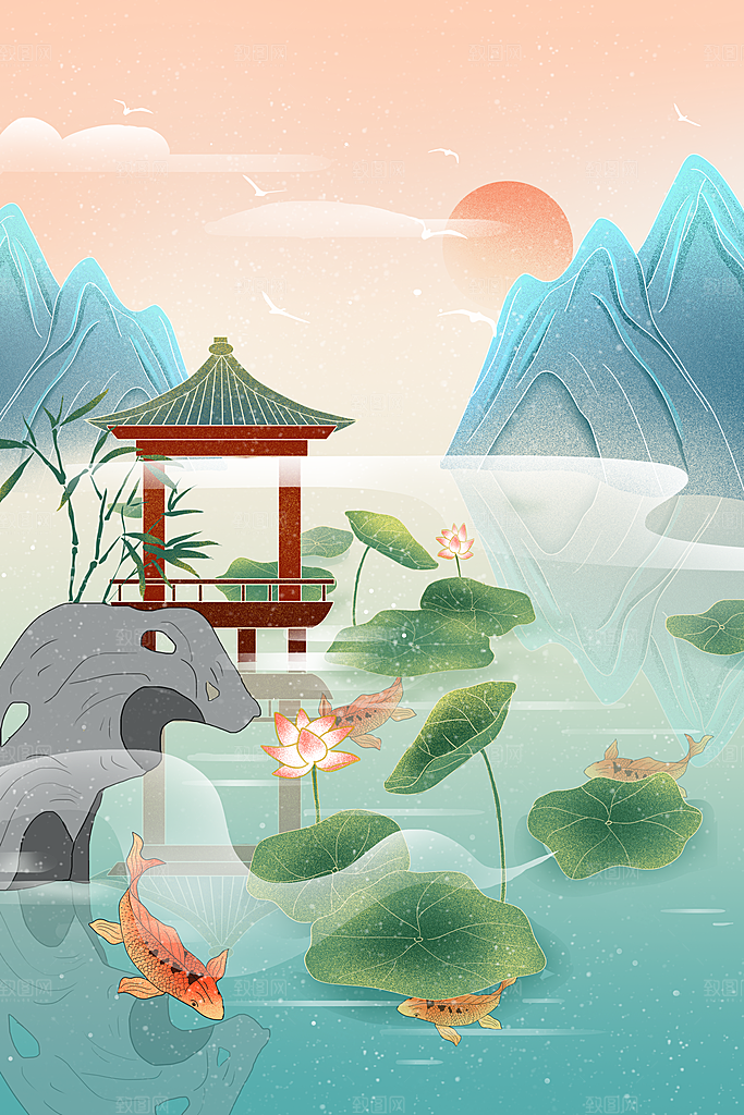 国潮风插画设计图国