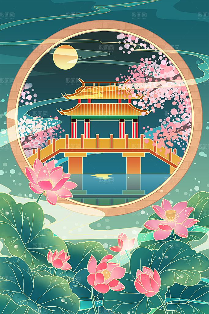 国潮风插画设计图
