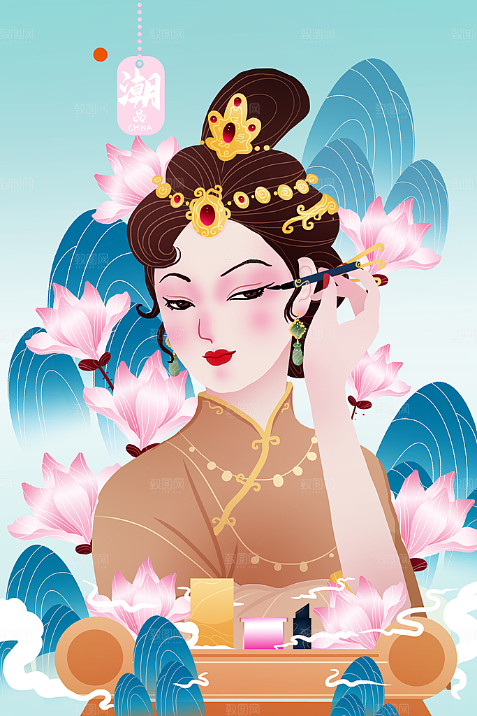 国潮风插画设计图