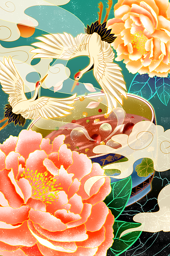 国潮风插画设计图