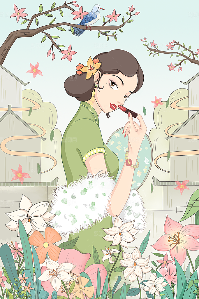 国潮风插画设计图