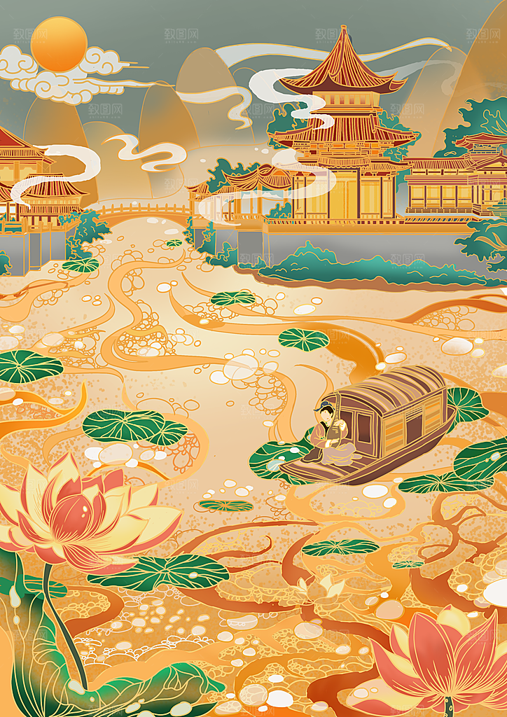 国潮风插画设计图