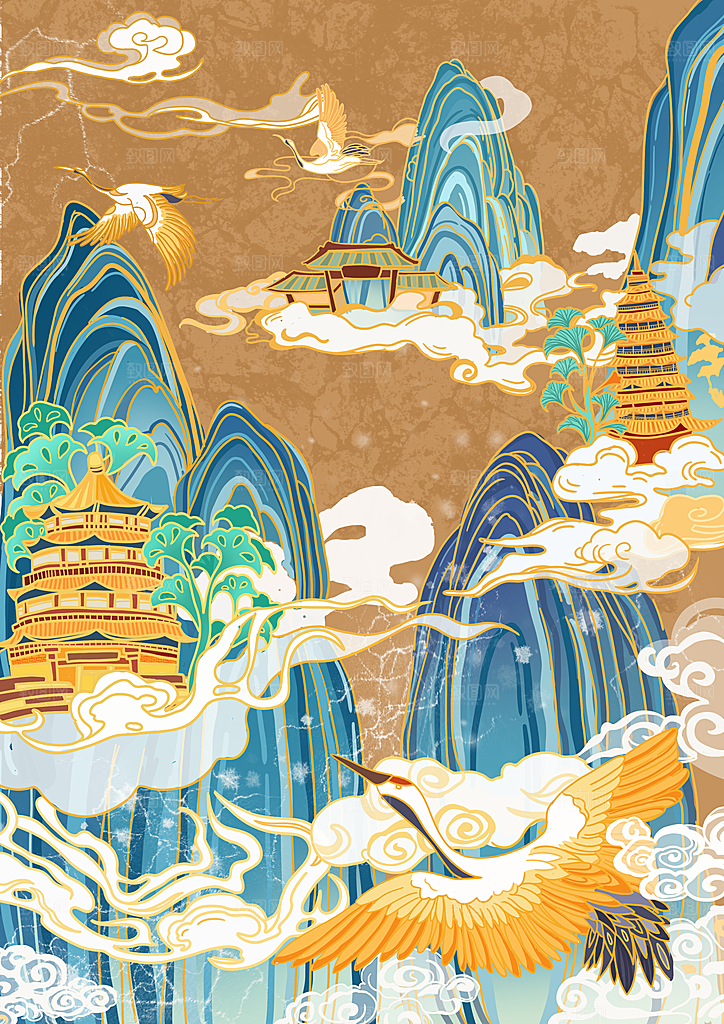 国潮风插画设计图