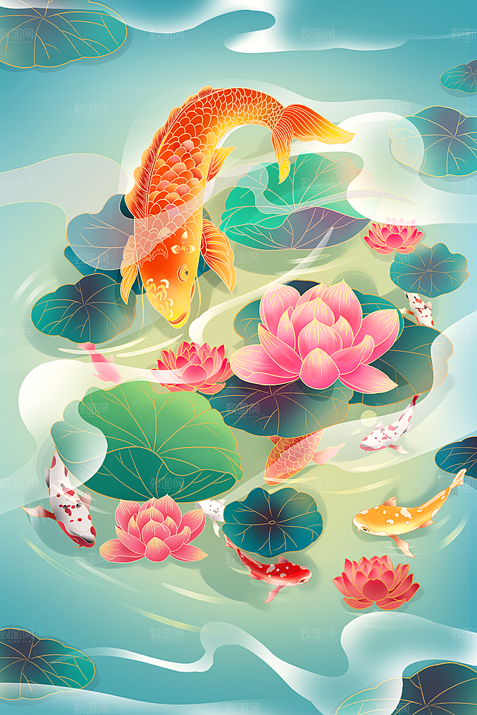 国潮风插画设计图