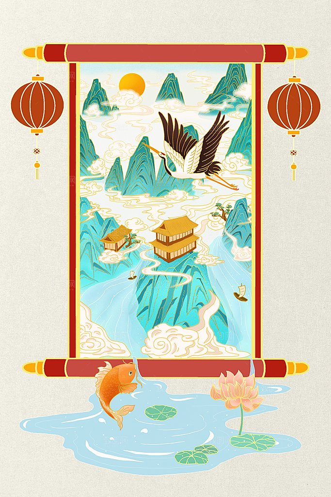 国潮风插画设计图