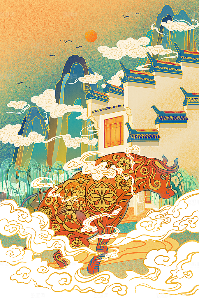 国潮风插画设计图