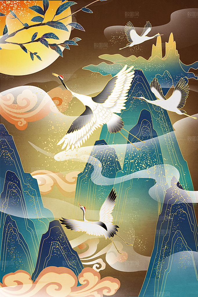 国潮风插画设计图