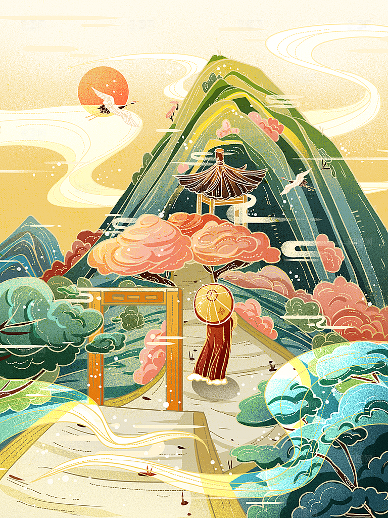 国潮风插画设计图