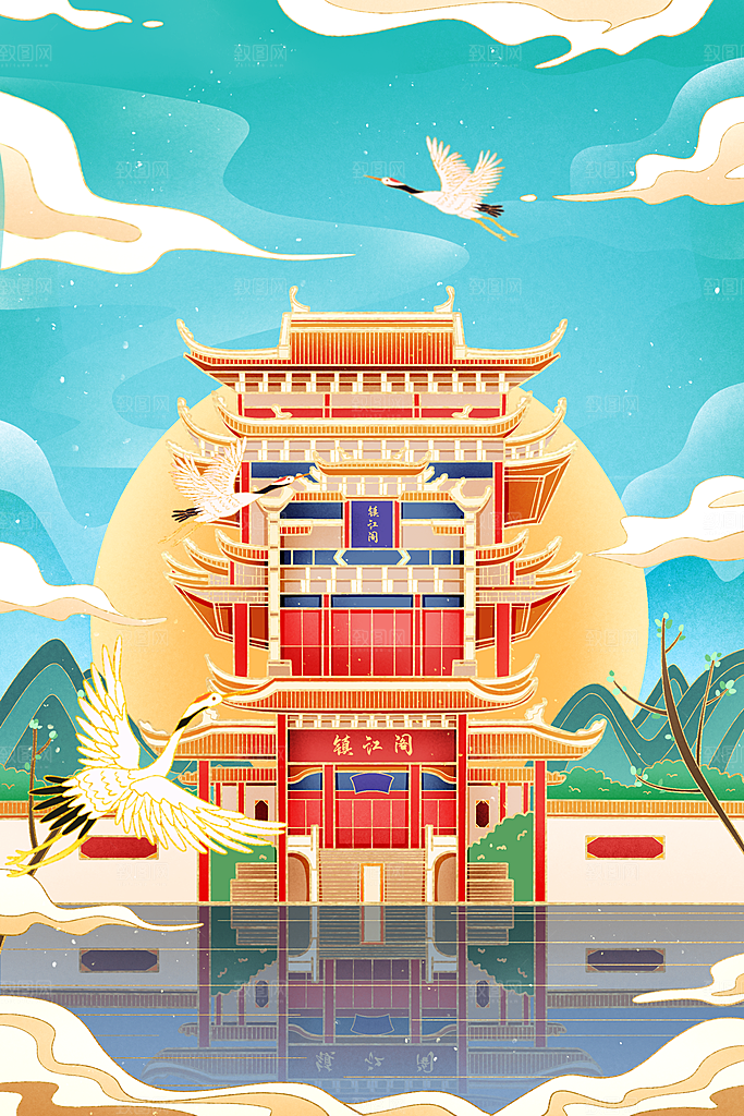 国潮风插画设计图