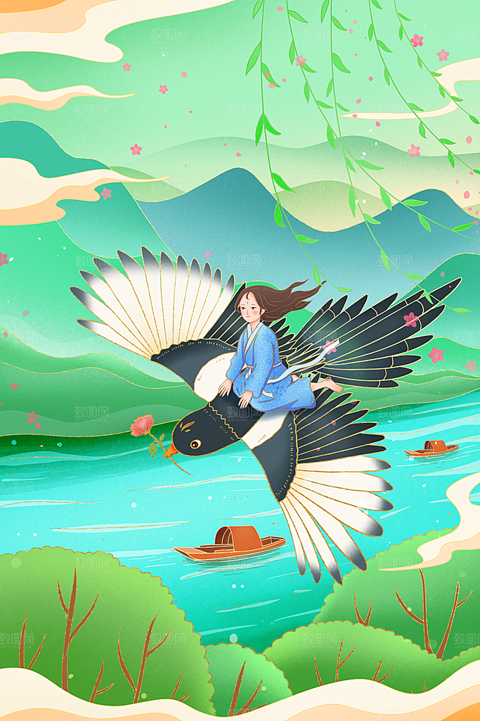 国潮风插画设计图