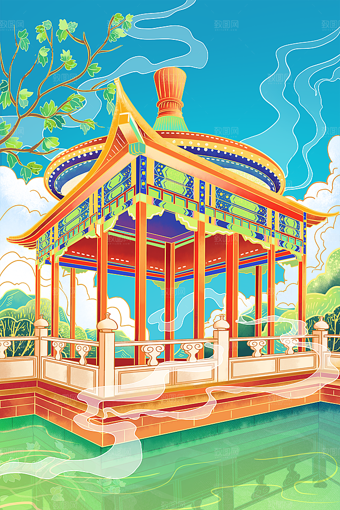 国潮风插画设计图