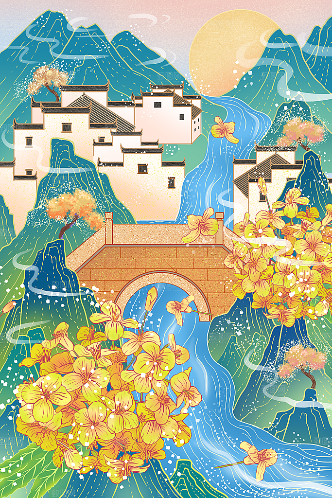 国潮风插画设计图