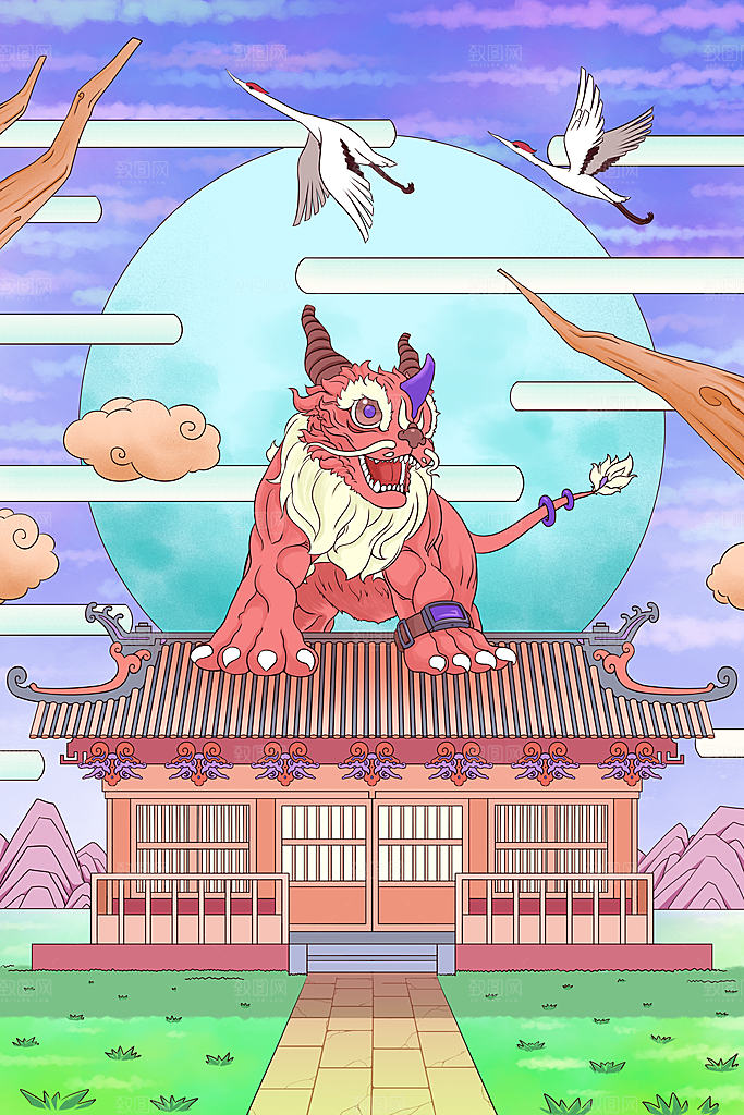国潮风插画设计图