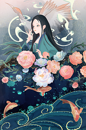 国潮风插画设计图