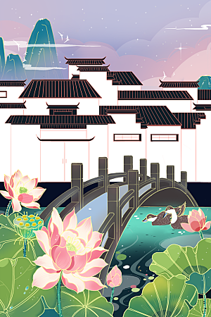 国潮风插画设计图