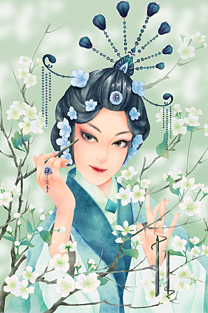 国潮风插画设计图