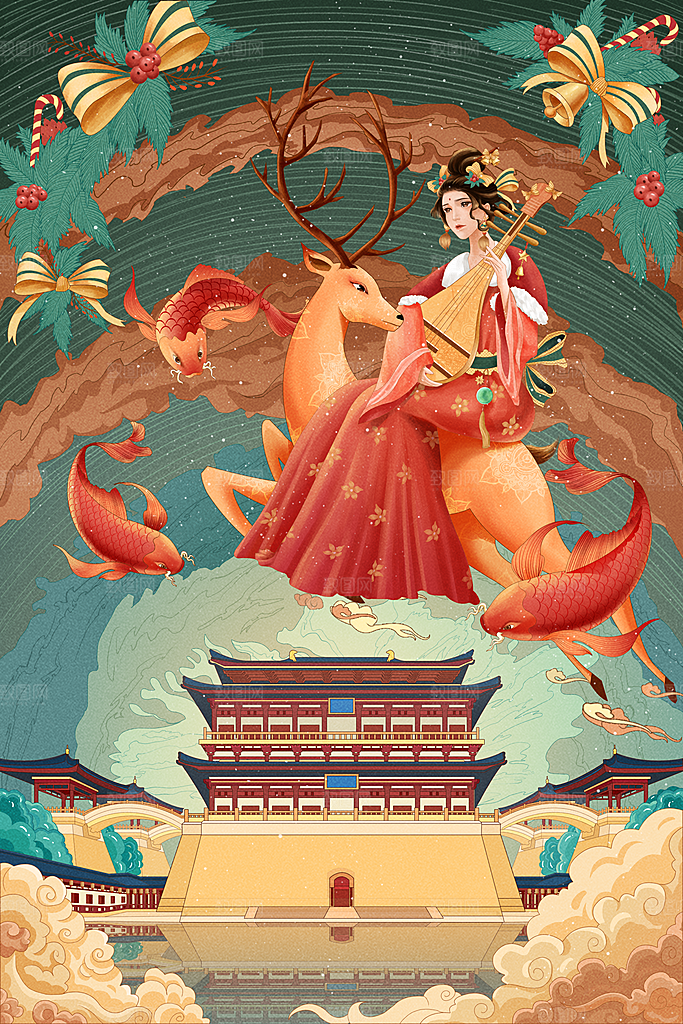 国潮风插画设计图