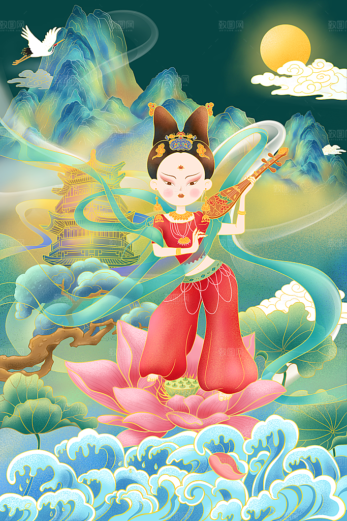 国潮风插画设计图