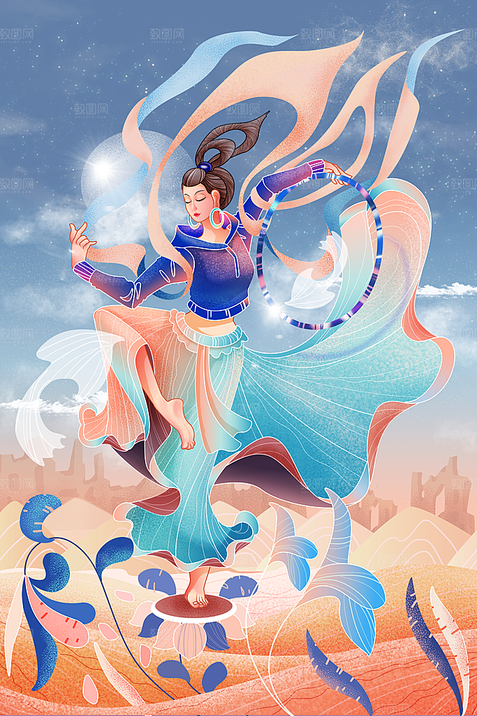 国潮风插画设计图