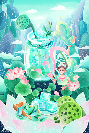 国潮风插画设计图
