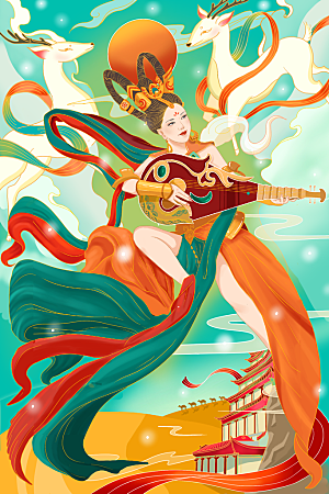 国潮风插画设计图