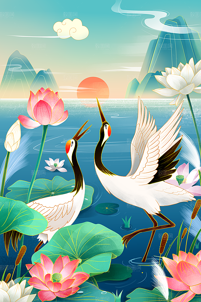 国潮风插画设计图