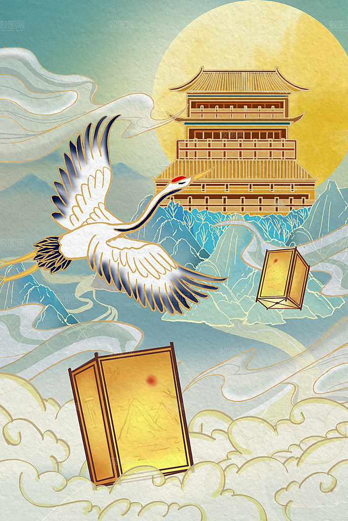 国潮风插画设计图