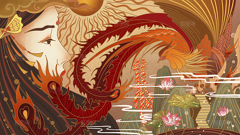 国潮风插画设计图