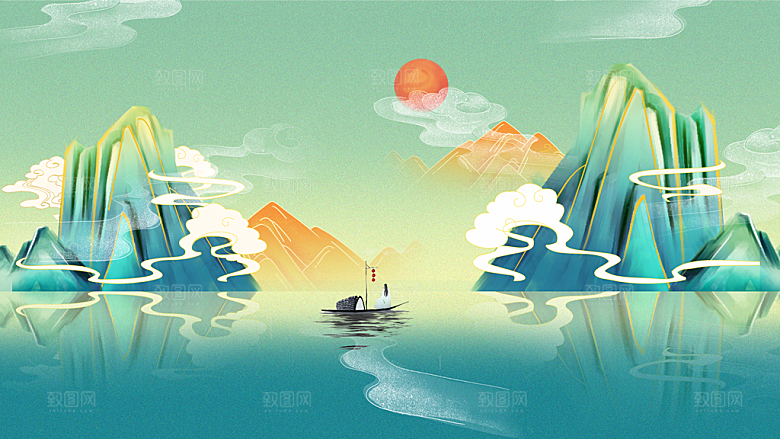国潮风插画设计图