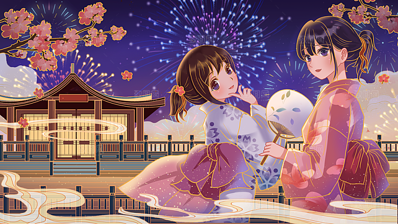国潮风插画设计图