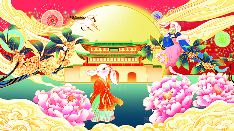 国潮风插画设计图