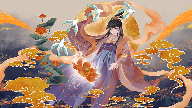 国潮风插画设计图