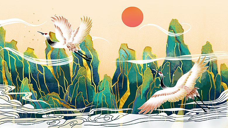 国潮风插画设计图