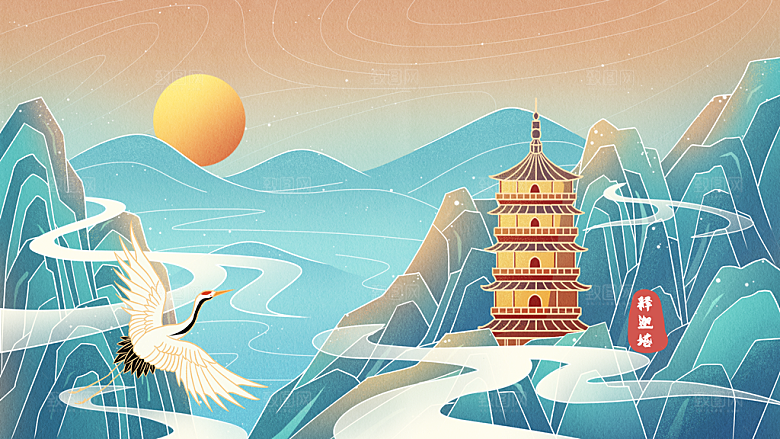 国潮风插画设计图