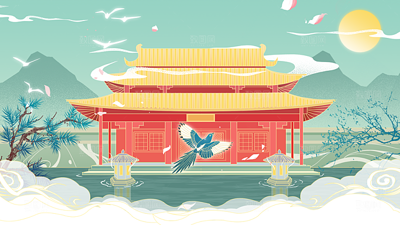 国潮风插画设计图