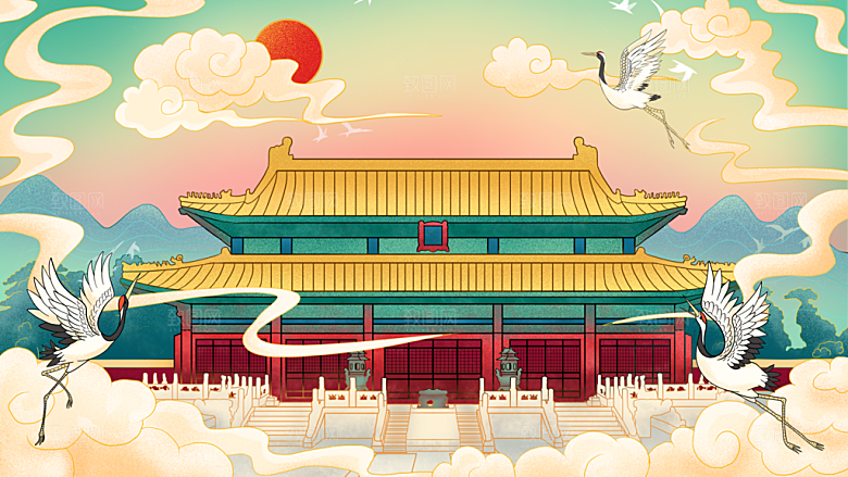 国潮风插画设计图