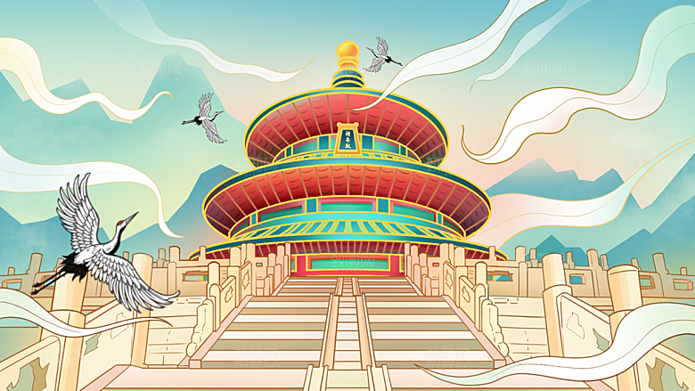 国潮风插画设计图