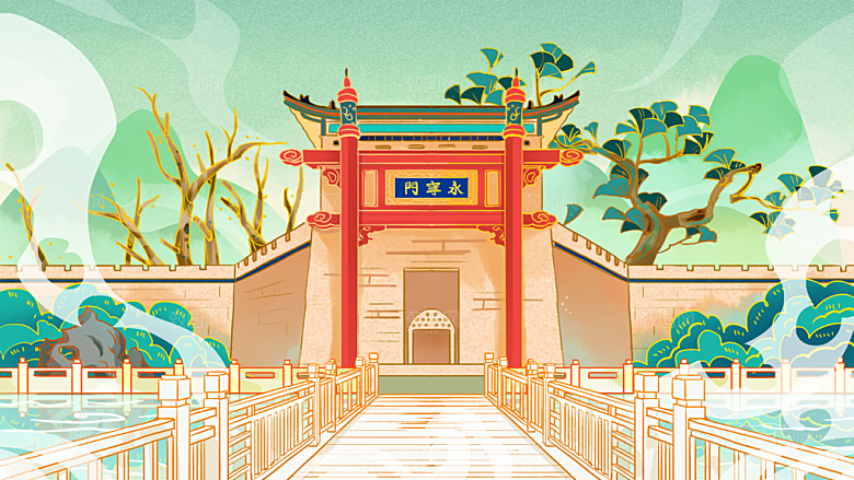 国潮风插画设计图