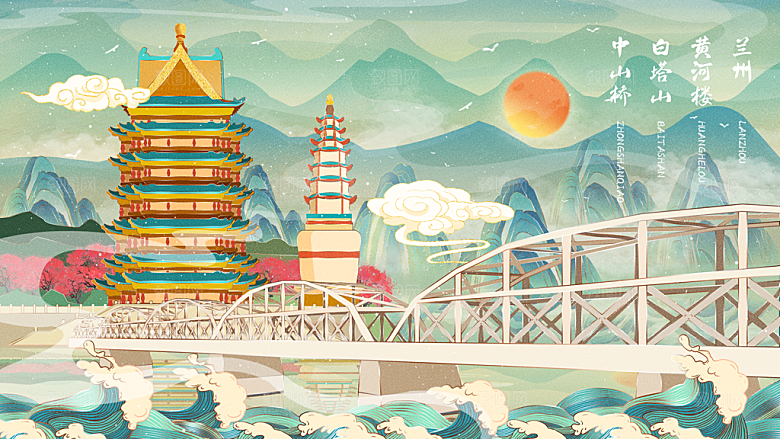 国潮风插画设计图