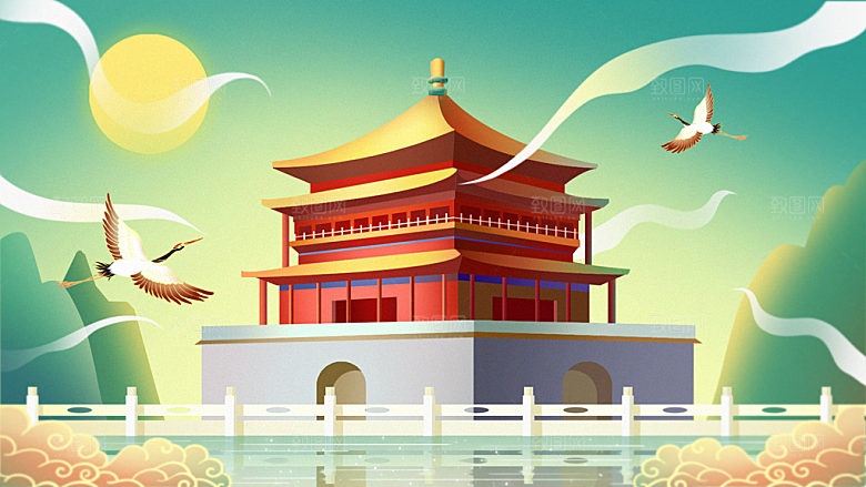 国潮风插画设计图