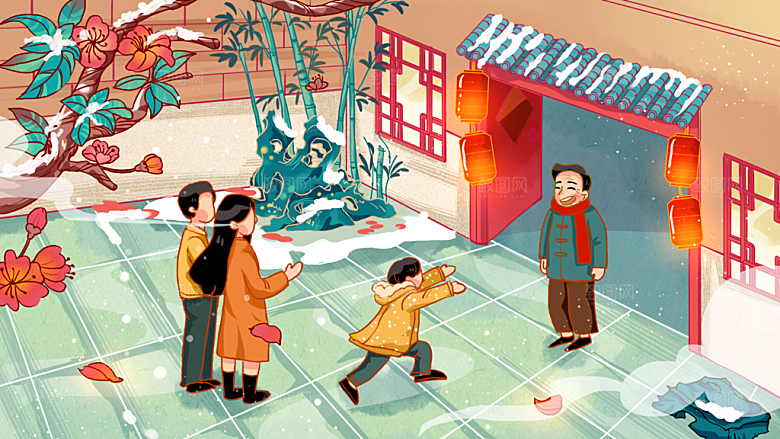 国潮风插画设计图
