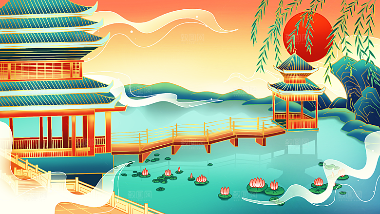 国潮风插画设计图