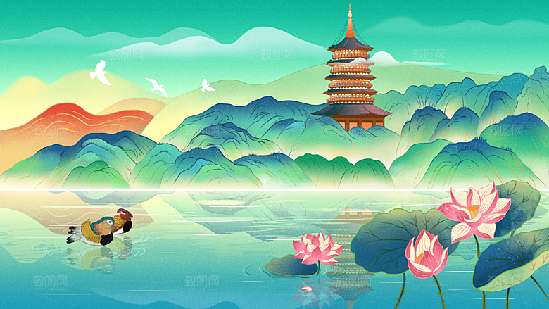 国潮风插画设计图