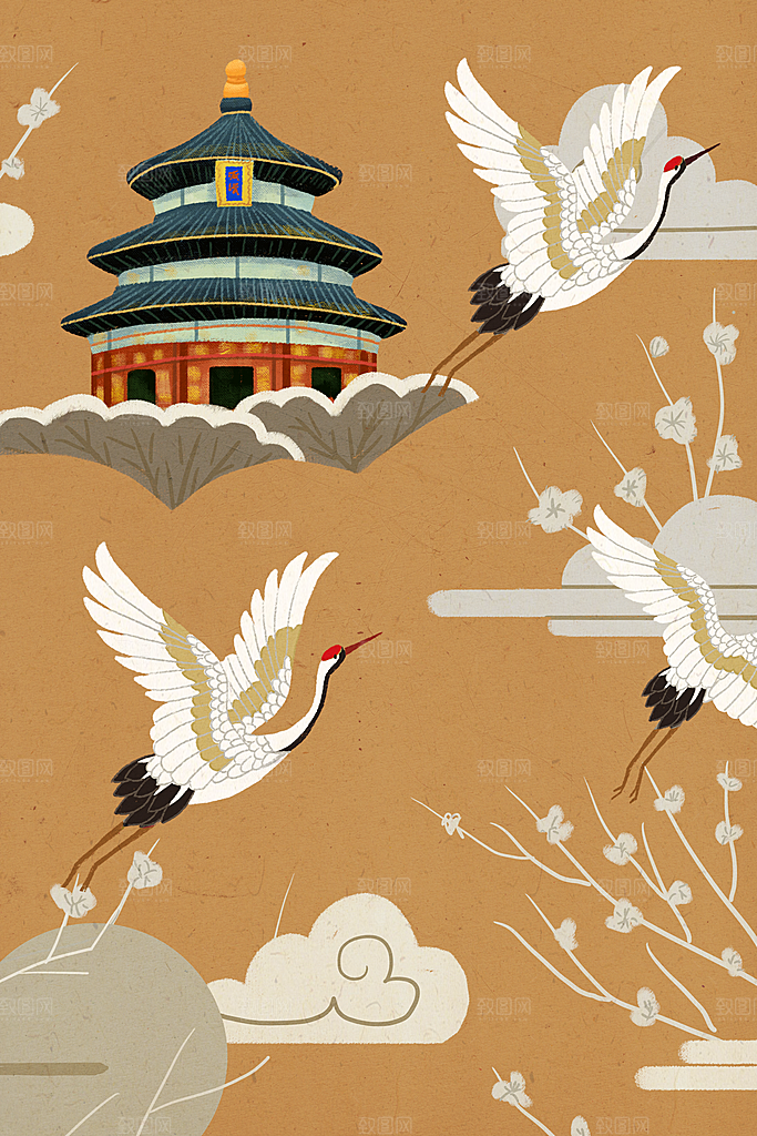 国潮风插画设计图